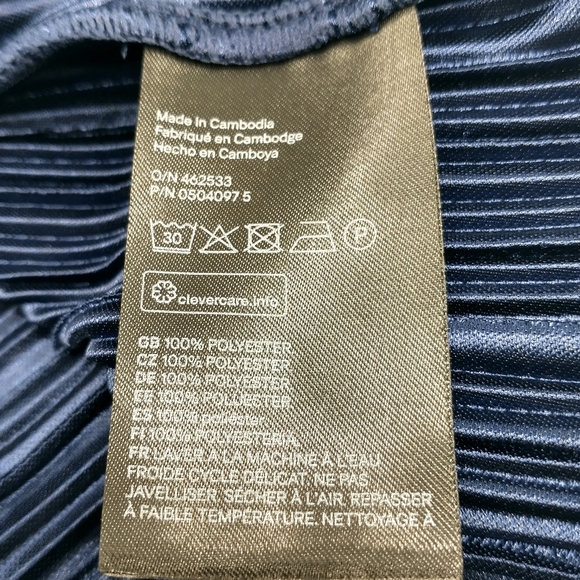 H&M Plisse Pleated Dress Oversized in Navy Women's Size XL - Picture 5 of 6